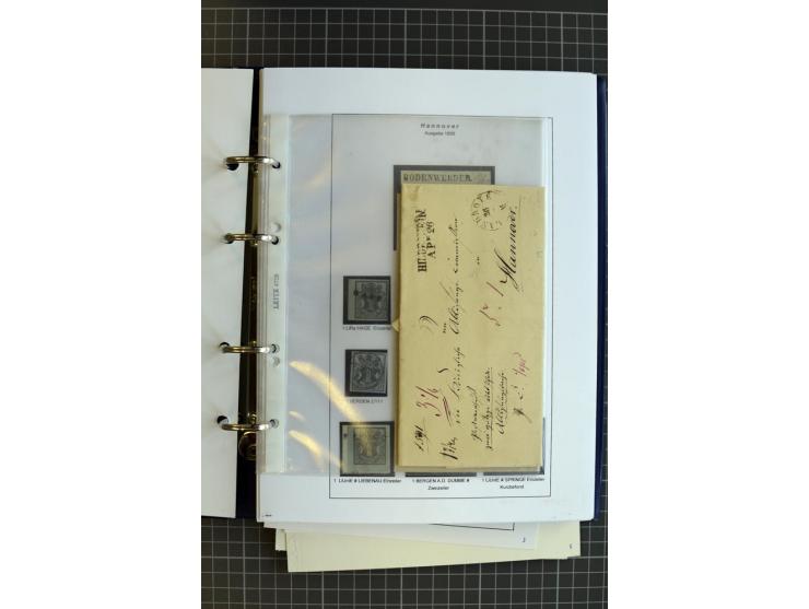 1851/61, reichhaltige gestempelte Sammlung mit schönem Stempelteil auf Mi.-Nr. 1 und 2, dabei viele Randmarken und Bogenecken