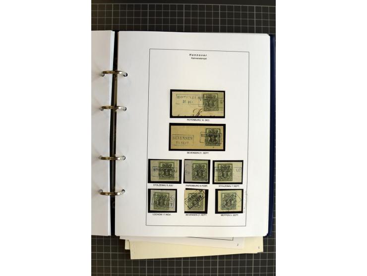 1851/61, reichhaltige gestempelte Sammlung mit schönem Stempelteil auf Mi.-Nr. 1 und 2, dabei viele Randmarken und Bogenecken