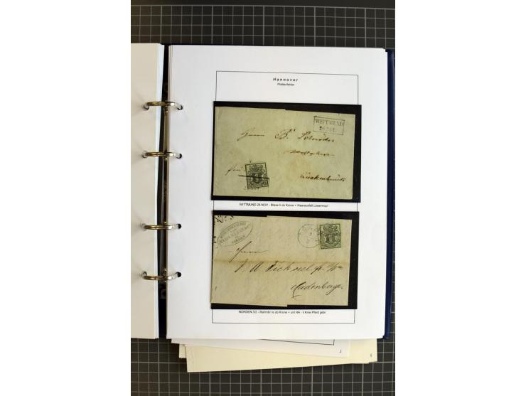 1851/61, reichhaltige gestempelte Sammlung mit schönem Stempelteil auf Mi.-Nr. 1 und 2, dabei viele Randmarken und Bogenecken