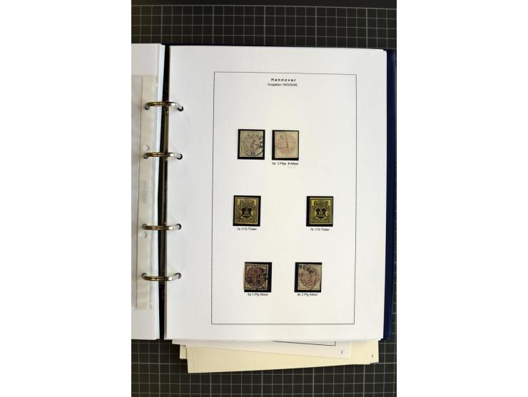 1851/61, reichhaltige gestempelte Sammlung mit schönem Stempelteil auf Mi.-Nr. 1 und 2, dabei viele Randmarken und Bogenecken