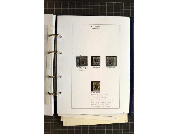 1851/61, reichhaltige gestempelte Sammlung mit schönem Stempelteil auf Mi.-Nr. 1 und 2, dabei viele Randmarken und Bogenecken