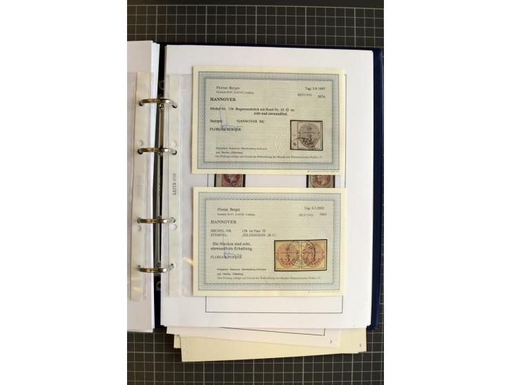 1851/61, reichhaltige gestempelte Sammlung mit schönem Stempelteil auf Mi.-Nr. 1 und 2, dabei viele Randmarken und Bogenecken