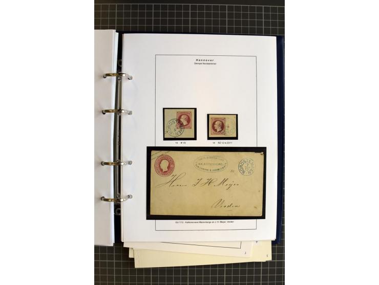 1851/61, reichhaltige gestempelte Sammlung mit schönem Stempelteil auf Mi.-Nr. 1 und 2, dabei viele Randmarken und Bogenecken