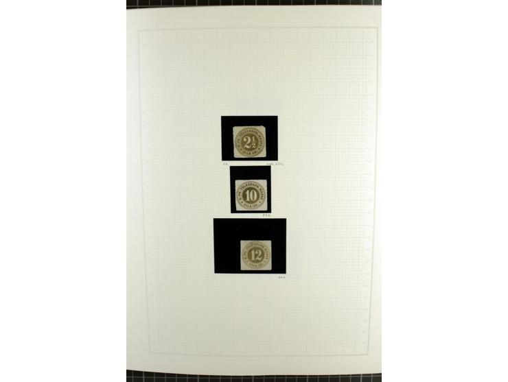 1850/67, ungebrauchte und gestempelte reichhaltige Sammlung, dabei Farbnuancen, Einheiten, Telegrafenmarken, Briefe und Ganzs