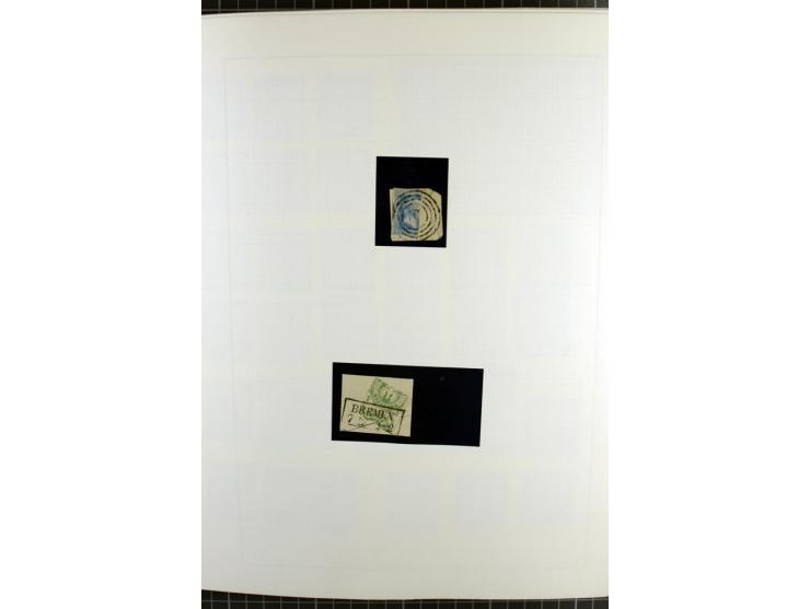 1850/67, ungebrauchte und gestempelte reichhaltige Sammlung, dabei Farbnuancen, Einheiten, Telegrafenmarken, Briefe und Ganzs