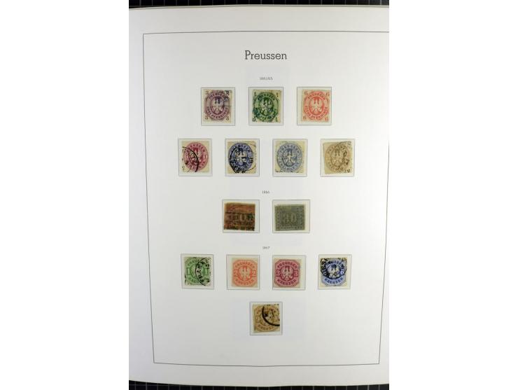 1850/67, ungebrauchte und gestempelte reichhaltige Sammlung, dabei Farbnuancen, Einheiten, Telegrafenmarken, Briefe und Ganzs