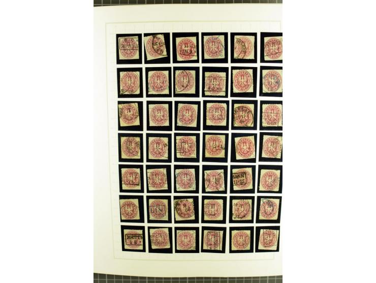1850/67, ungebrauchte und gestempelte reichhaltige Sammlung, dabei Farbnuancen, Einheiten, Telegrafenmarken, Briefe und Ganzs