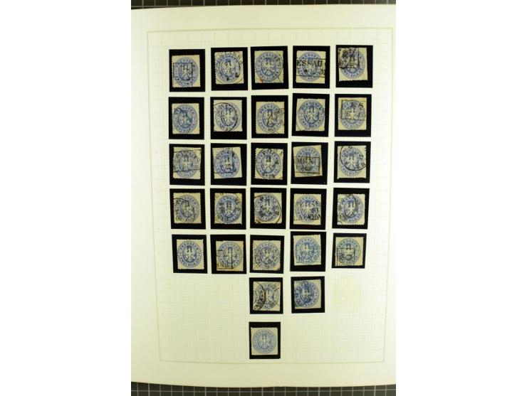 1850/67, ungebrauchte und gestempelte reichhaltige Sammlung, dabei Farbnuancen, Einheiten, Telegrafenmarken, Briefe und Ganzs