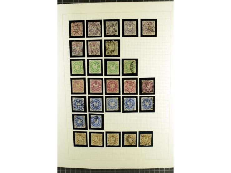 1850/67, ungebrauchte und gestempelte reichhaltige Sammlung, dabei Farbnuancen, Einheiten, Telegrafenmarken, Briefe und Ganzs