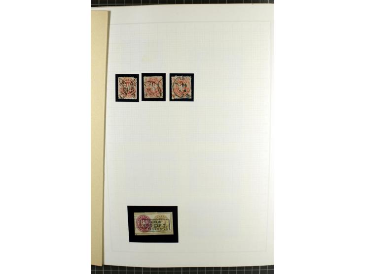 1850/67, ungebrauchte und gestempelte reichhaltige Sammlung, dabei Farbnuancen, Einheiten, Telegrafenmarken, Briefe und Ganzs