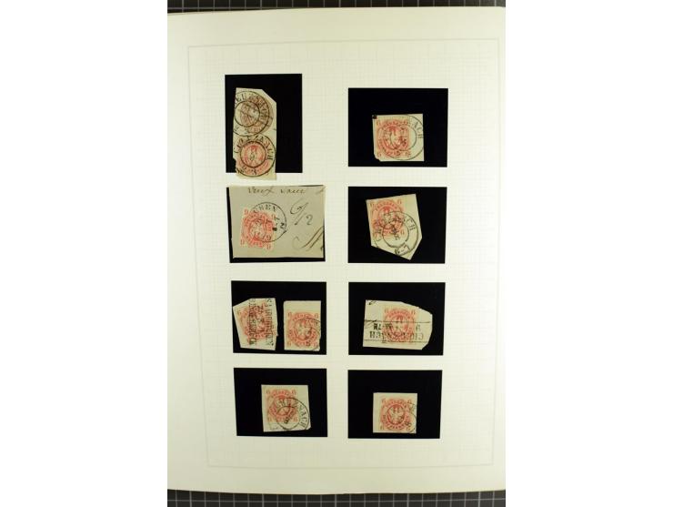 1850/67, ungebrauchte und gestempelte reichhaltige Sammlung, dabei Farbnuancen, Einheiten, Telegrafenmarken, Briefe und Ganzs