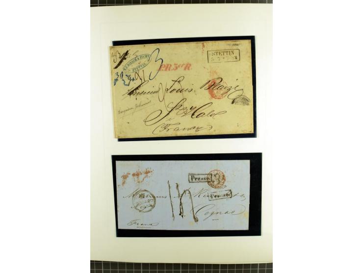 1850/67, ungebrauchte und gestempelte reichhaltige Sammlung, dabei Farbnuancen, Einheiten, Telegrafenmarken, Briefe und Ganzs