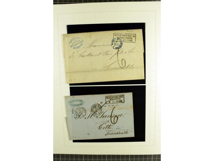 1850/67, ungebrauchte und gestempelte reichhaltige Sammlung, dabei Farbnuancen, Einheiten, Telegrafenmarken, Briefe und Ganzs
