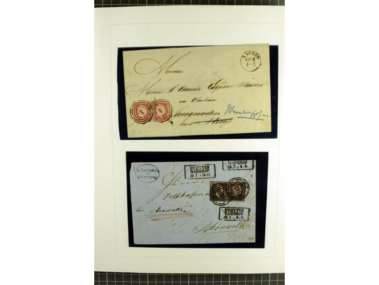 1850/67, ungebrauchte und gestempelte reichhaltige Sammlung, dabei Farbnuancen, Einheiten, Telegrafenmarken, Briefe und Ganzs