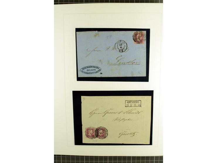 1850/67, ungebrauchte und gestempelte reichhaltige Sammlung, dabei Farbnuancen, Einheiten, Telegrafenmarken, Briefe und Ganzs