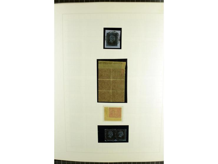 1850/67, ungebrauchte und gestempelte reichhaltige Sammlung, dabei Farbnuancen, Einheiten, Telegrafenmarken, Briefe und Ganzs
