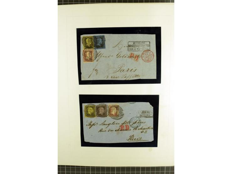 1850/67, ungebrauchte und gestempelte reichhaltige Sammlung, dabei Farbnuancen, Einheiten, Telegrafenmarken, Briefe und Ganzs