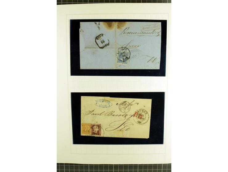 1850/67, ungebrauchte und gestempelte reichhaltige Sammlung, dabei Farbnuancen, Einheiten, Telegrafenmarken, Briefe und Ganzs