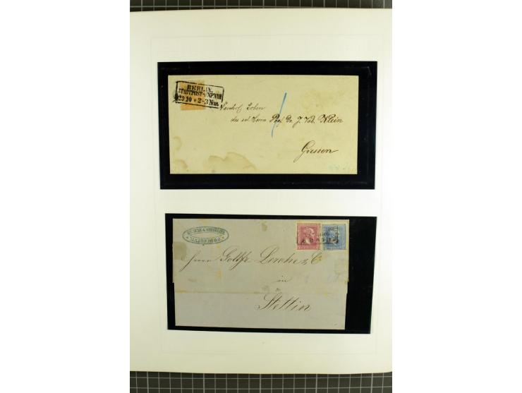 1850/67, ungebrauchte und gestempelte reichhaltige Sammlung, dabei Farbnuancen, Einheiten, Telegrafenmarken, Briefe und Ganzs