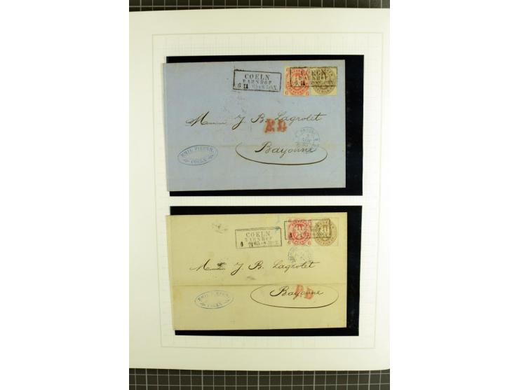 1850/67, ungebrauchte und gestempelte reichhaltige Sammlung, dabei Farbnuancen, Einheiten, Telegrafenmarken, Briefe und Ganzs