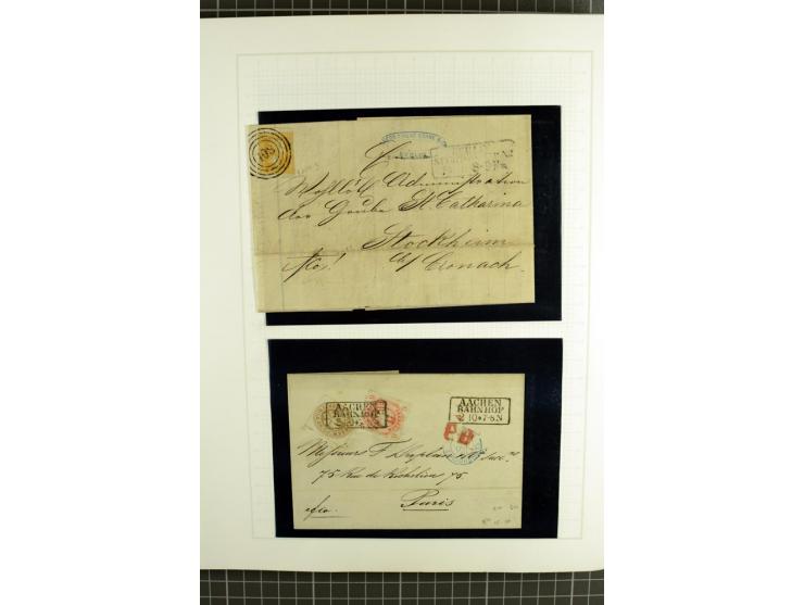 1850/67, ungebrauchte und gestempelte reichhaltige Sammlung, dabei Farbnuancen, Einheiten, Telegrafenmarken, Briefe und Ganzs