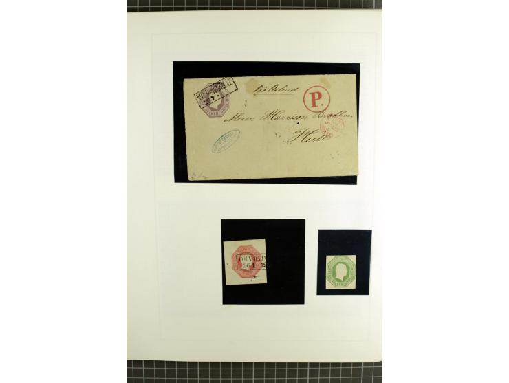1850/67, ungebrauchte und gestempelte reichhaltige Sammlung, dabei Farbnuancen, Einheiten, Telegrafenmarken, Briefe und Ganzs