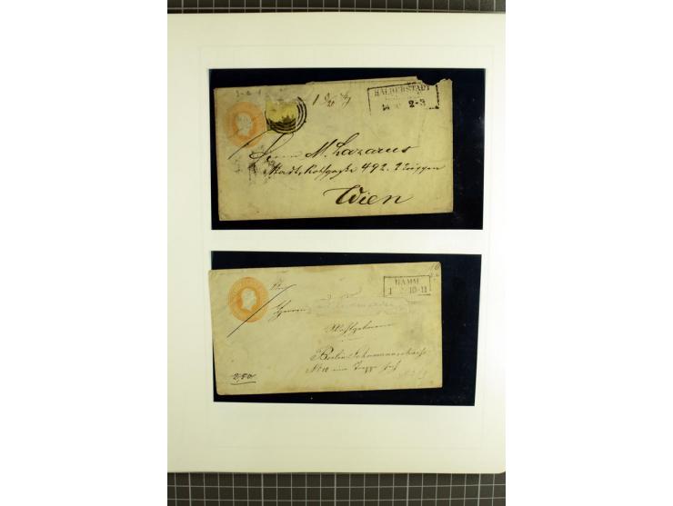 1850/67, ungebrauchte und gestempelte reichhaltige Sammlung, dabei Farbnuancen, Einheiten, Telegrafenmarken, Briefe und Ganzs