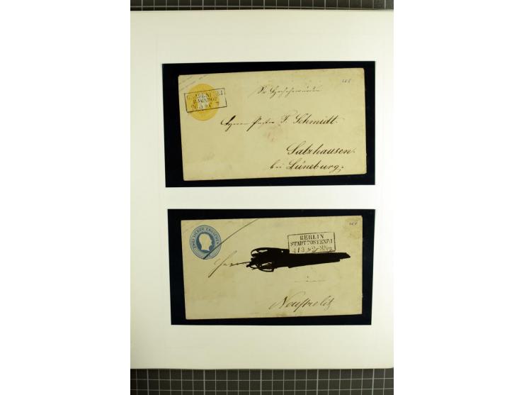 1850/67, ungebrauchte und gestempelte reichhaltige Sammlung, dabei Farbnuancen, Einheiten, Telegrafenmarken, Briefe und Ganzs