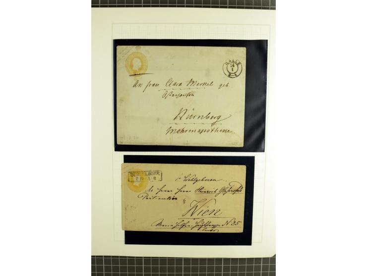 1850/67, ungebrauchte und gestempelte reichhaltige Sammlung, dabei Farbnuancen, Einheiten, Telegrafenmarken, Briefe und Ganzs