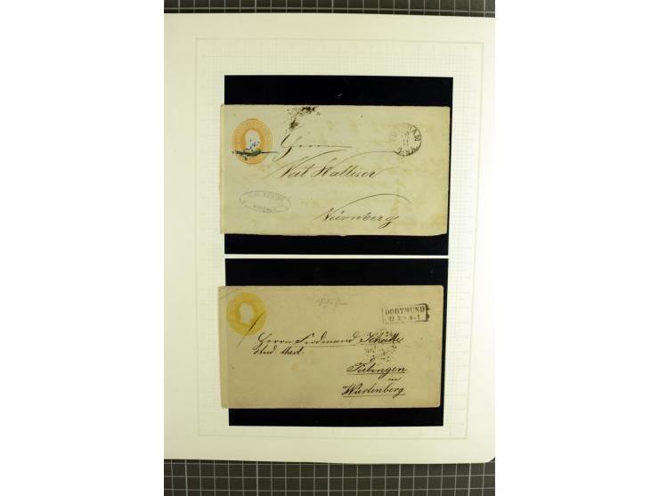 1850/67, ungebrauchte und gestempelte reichhaltige Sammlung, dabei Farbnuancen, Einheiten, Telegrafenmarken, Briefe und Ganzs