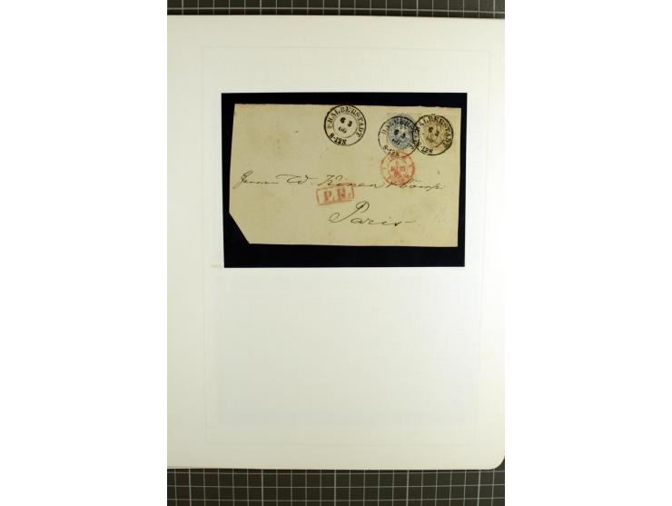 1850/67, ungebrauchte und gestempelte reichhaltige Sammlung, dabei Farbnuancen, Einheiten, Telegrafenmarken, Briefe und Ganzs