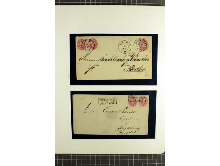 1850/67, ungebrauchte und gestempelte reichhaltige Sammlung, dabei Farbnuancen, Einheiten, Telegrafenmarken, Briefe und Ganzs