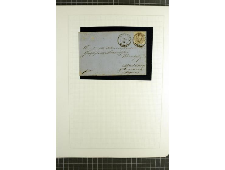 1850/67, ungebrauchte und gestempelte reichhaltige Sammlung, dabei Farbnuancen, Einheiten, Telegrafenmarken, Briefe und Ganzs