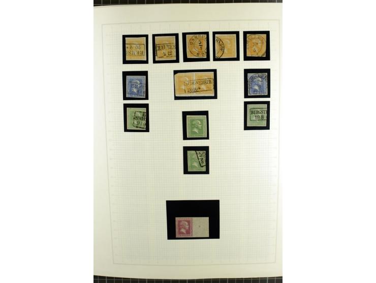 1850/67, ungebrauchte und gestempelte reichhaltige Sammlung, dabei Farbnuancen, Einheiten, Telegrafenmarken, Briefe und Ganzs