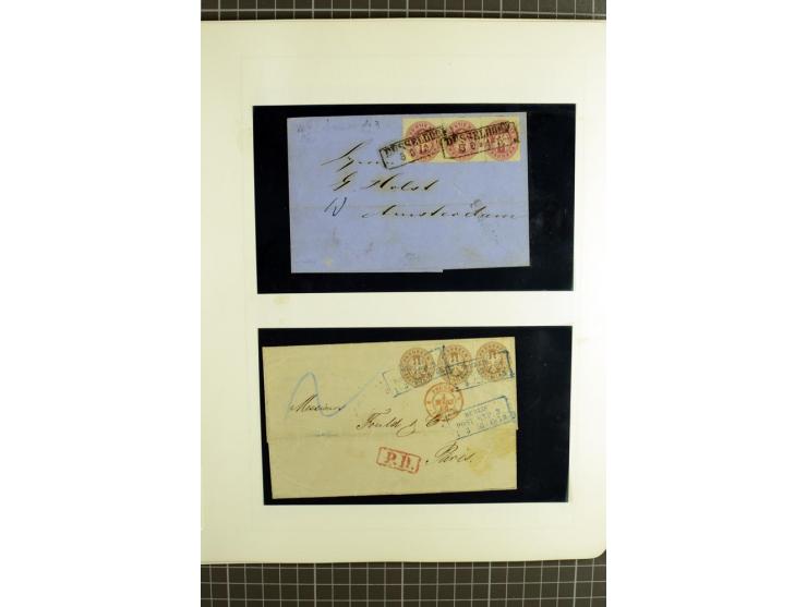 1850/67, ungebrauchte und gestempelte reichhaltige Sammlung, dabei Farbnuancen, Einheiten, Telegrafenmarken, Briefe und Ganzs