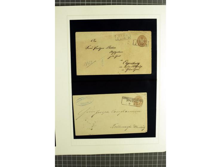 1850/67, ungebrauchte und gestempelte reichhaltige Sammlung, dabei Farbnuancen, Einheiten, Telegrafenmarken, Briefe und Ganzs