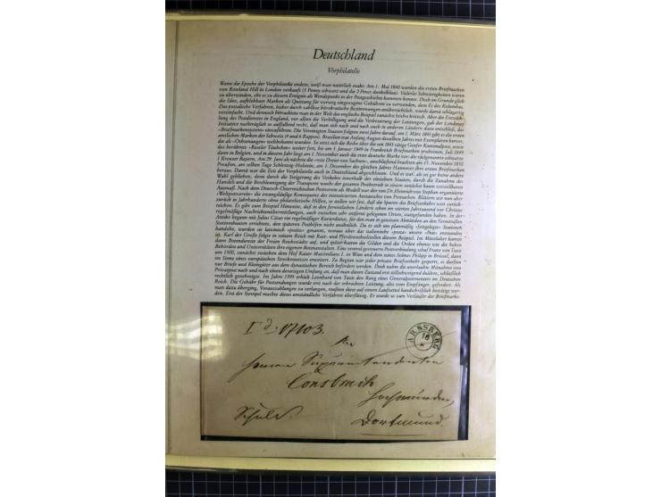 1852/1866, umfangreiche Ausstellungs-Sammlung "Die Marken von Thurn & Taxis" in 5 Alben mit vielen Briefstücken, Briefen, Gan