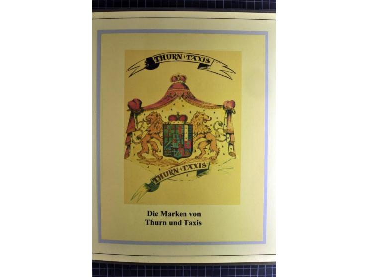 1852/1866, umfangreiche Ausstellungs-Sammlung "Die Marken von Thurn & Taxis" in 5 Alben mit vielen Briefstücken, Briefen, Gan