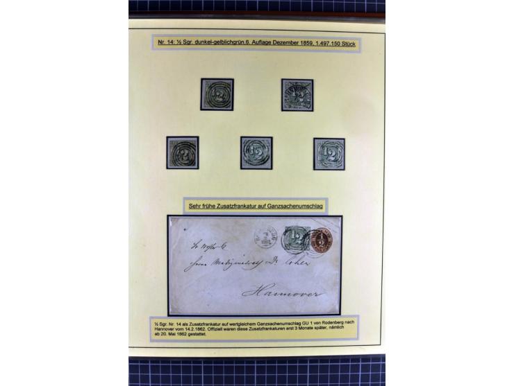 1852/1866, umfangreiche Ausstellungs-Sammlung "Die Marken von Thurn & Taxis" in 5 Alben mit vielen Briefstücken, Briefen, Gan