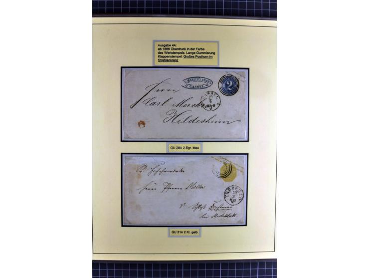 1852/1866, umfangreiche Ausstellungs-Sammlung "Die Marken von Thurn & Taxis" in 5 Alben mit vielen Briefstücken, Briefen, Gan