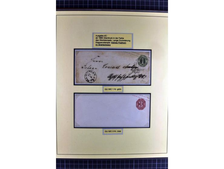 1852/1866, umfangreiche Ausstellungs-Sammlung "Die Marken von Thurn & Taxis" in 5 Alben mit vielen Briefstücken, Briefen, Gan