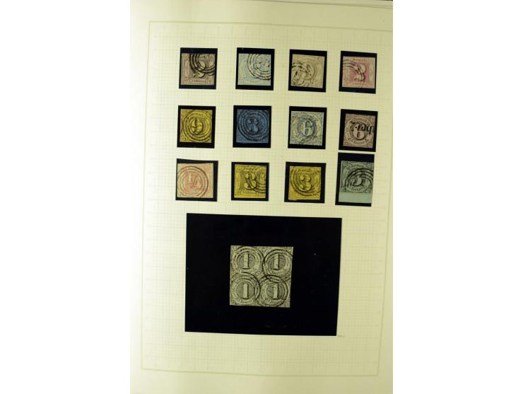 1852/66, postfrische, ungebrauchte und gestempelte Sammlung, dabei Randstücke, Einheiten, bessere Stempel, Briefe, Ganzsachen