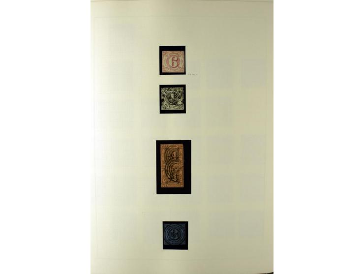 1852/66, postfrische, ungebrauchte und gestempelte Sammlung, dabei Randstücke, Einheiten, bessere Stempel, Briefe, Ganzsachen