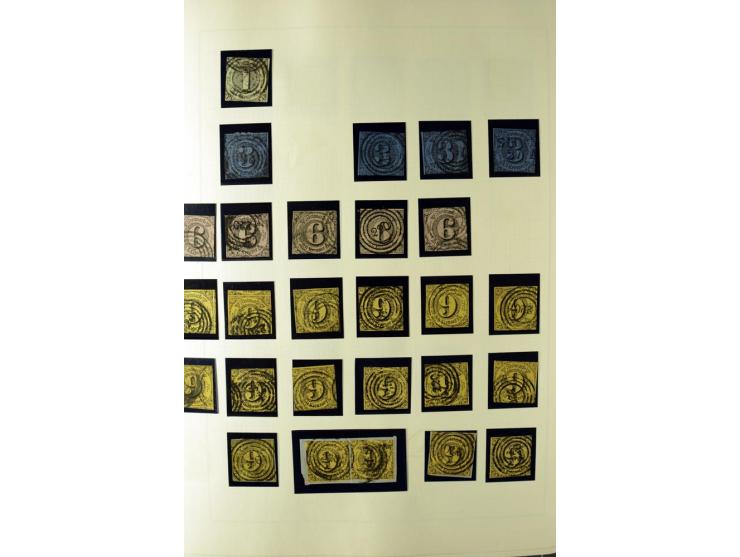 1852/66, postfrische, ungebrauchte und gestempelte Sammlung, dabei Randstücke, Einheiten, bessere Stempel, Briefe, Ganzsachen
