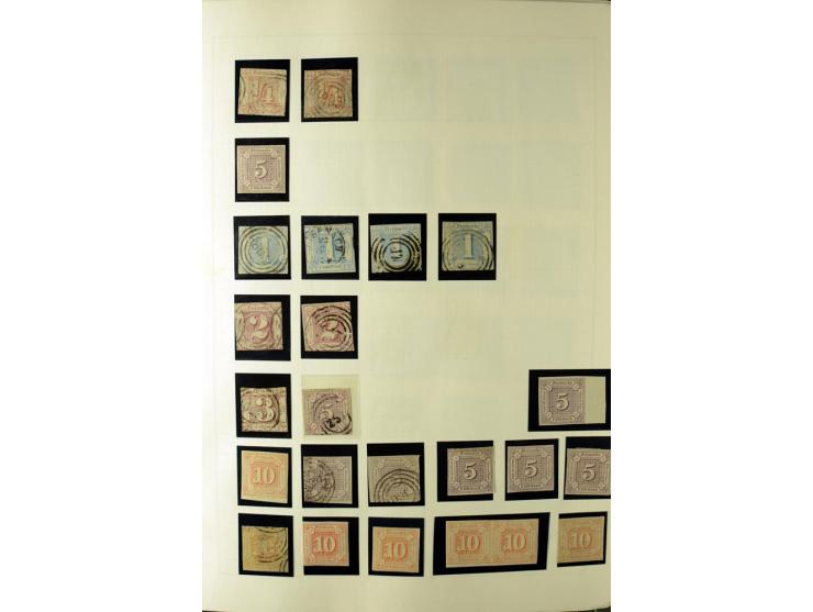 1852/66, postfrische, ungebrauchte und gestempelte Sammlung, dabei Randstücke, Einheiten, bessere Stempel, Briefe, Ganzsachen