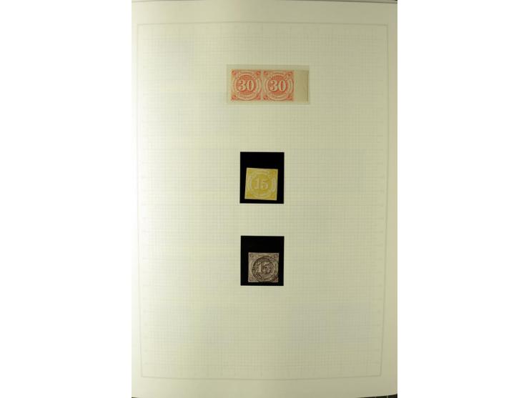 1852/66, postfrische, ungebrauchte und gestempelte Sammlung, dabei Randstücke, Einheiten, bessere Stempel, Briefe, Ganzsachen