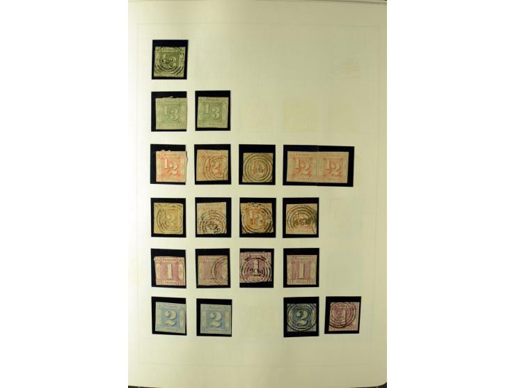 1852/66, postfrische, ungebrauchte und gestempelte Sammlung, dabei Randstücke, Einheiten, bessere Stempel, Briefe, Ganzsachen