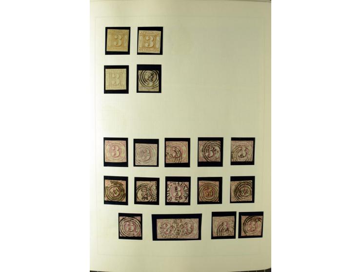 1852/66, postfrische, ungebrauchte und gestempelte Sammlung, dabei Randstücke, Einheiten, bessere Stempel, Briefe, Ganzsachen