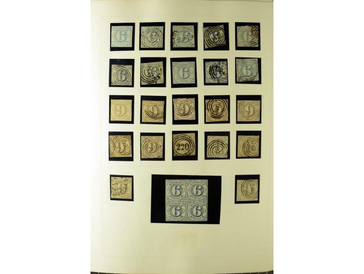 1852/66, postfrische, ungebrauchte und gestempelte Sammlung, dabei Randstücke, Einheiten, bessere Stempel, Briefe, Ganzsachen