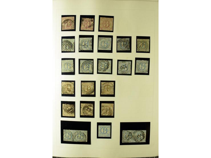 1852/66, postfrische, ungebrauchte und gestempelte Sammlung, dabei Randstücke, Einheiten, bessere Stempel, Briefe, Ganzsachen